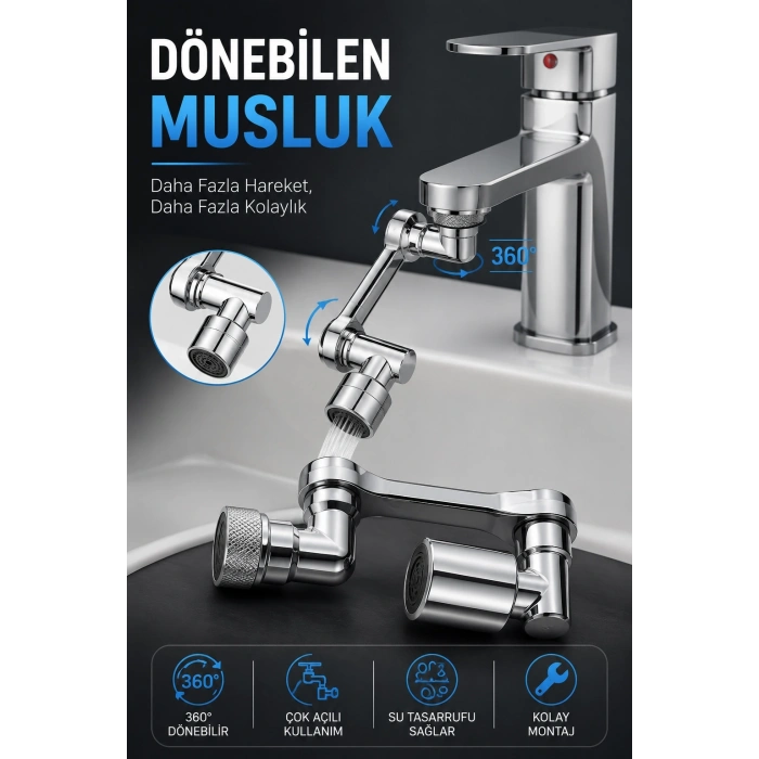 Dönebilen Musluk Özel Su Akış Tasarımı