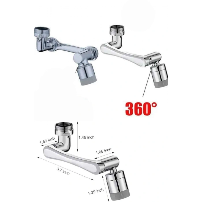 Dönen Musluk Başlığı 1080 Derece Ayarlanabilir Filtreli Sprey Uç