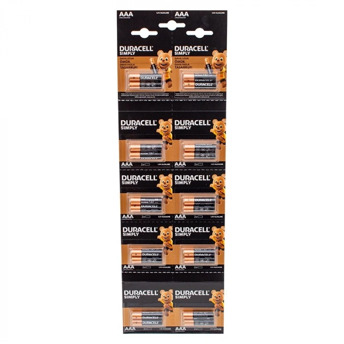 Duracell 1.5V İnce AAA 20li Alkalin Pil LR03/MN20 (599)