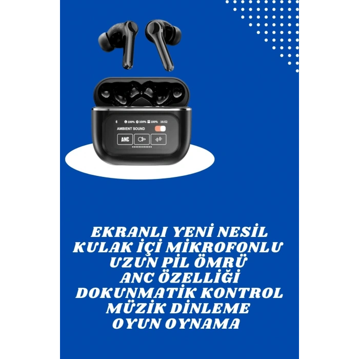 Ekranlı Yeni Nesil Pro Kulaklık Ve Akıllı Saat Kampanyası Kulak İçi Mikrofonlu