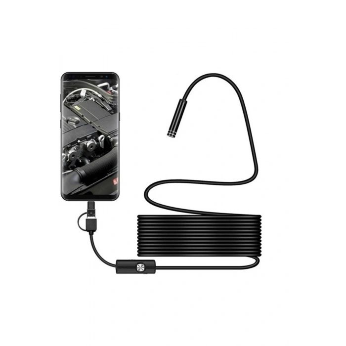 Endoskop 3 İn 1 Yılan Kamera Usb Micro Usb Type-c 20 Metre Sert Kablo