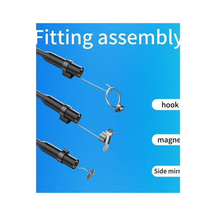 Endoskop Yılan Video Kamera İos Uyumlu Led’li 10 Metre 7 Mm Sert Kablo 2mp Full Hd