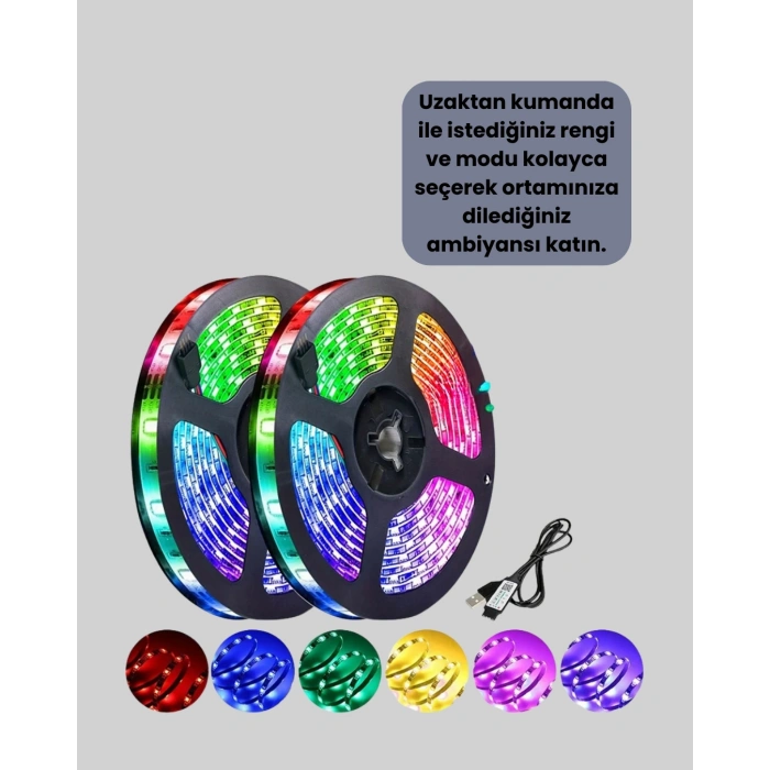 Enerji Tasarruflu Rgb Şerit Led 5 Metre