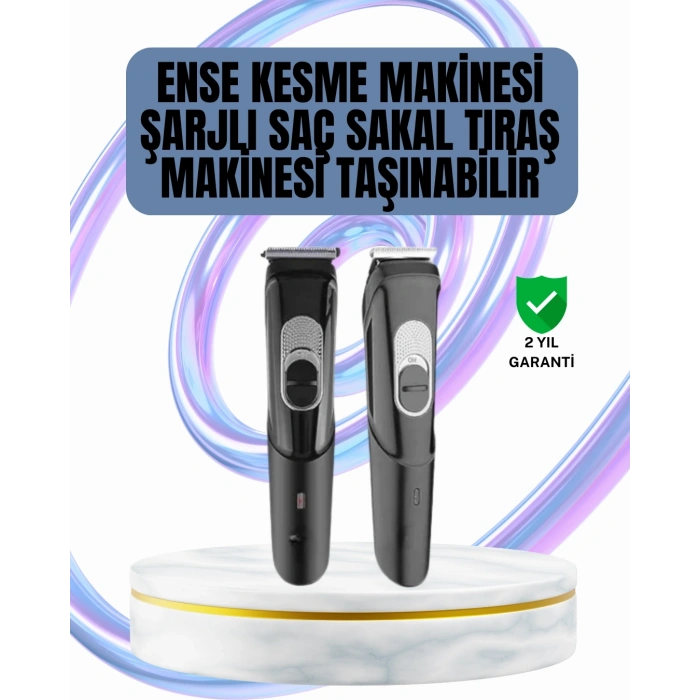 Ergonomik Tasarımlı, 3 Taraklı Profesyonel Şarjlı Saç Sakal Tıraş Makinesi