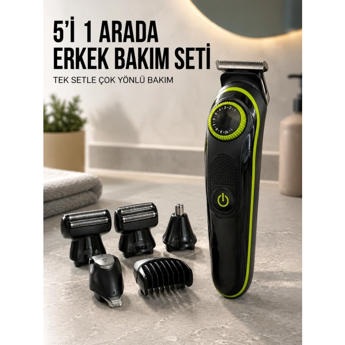 Erkek Kişisel Bakım Seti Çok Amaçlı Sakal Vücut Burun Kulak Tıraş Makinesi