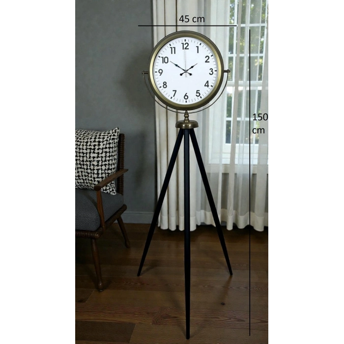 Eskitme Tripod Ayaklı Dekoratif Saat
