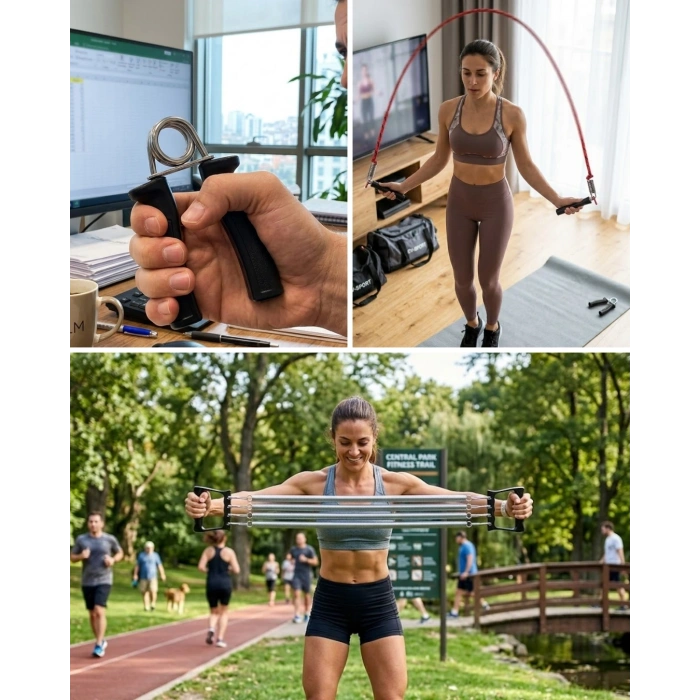 Ev Fitness Seti Kardiyo Ve Kas Geliştirme Egzersiz Seti