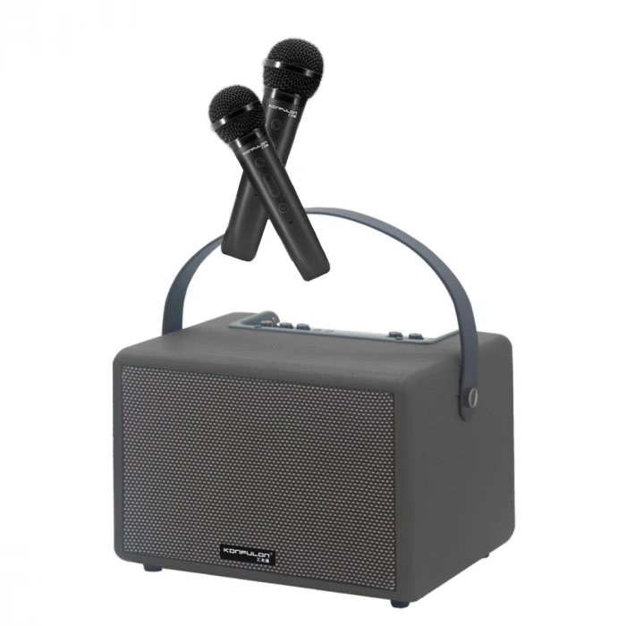 F32 2x50w Sürücülü 2 Adet Mikrofonlu Bt 5.2 Kablosuz Hoparlör - Siyah