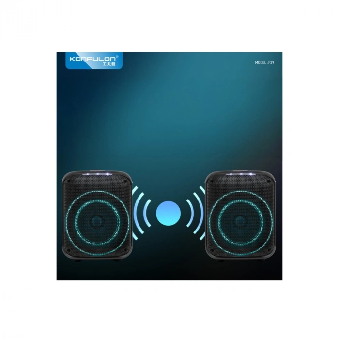 F39 25w Sürücülü Rgb Işıklı 2 Adet Mikrofonlu Bluetooth 5.3 Kablosuz Hoparlör – Siyah