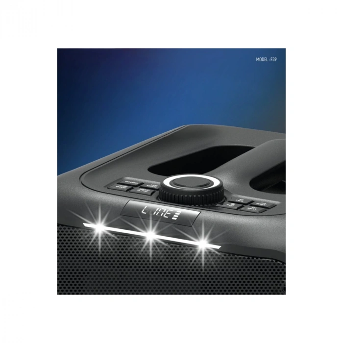 F39 25w Sürücülü Rgb Işıklı 2 Adet Mikrofonlu Bluetooth 5.3 Kablosuz Hoparlör – Siyah