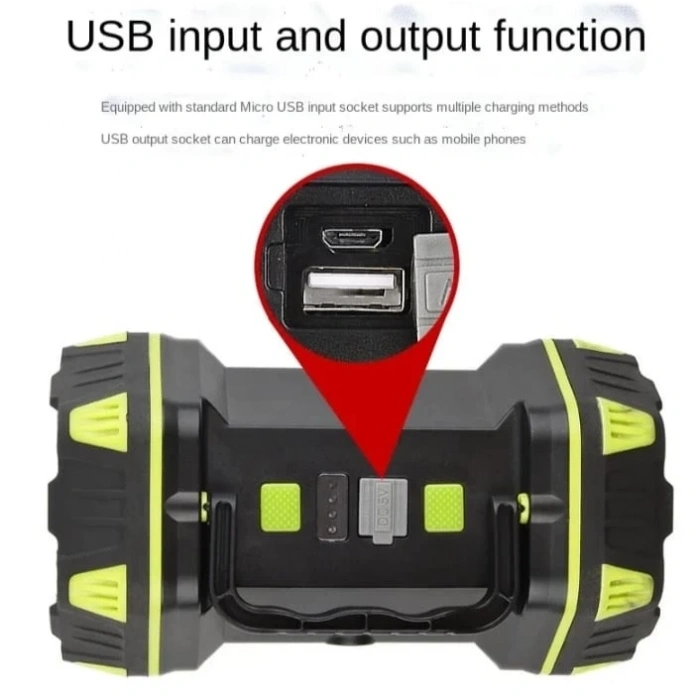F.b.ı F-262 Yeni Güçlü Çift Taraflı Taşınabilir Spot Ve Işıldak Usb Powerbank Şarjlı Fener