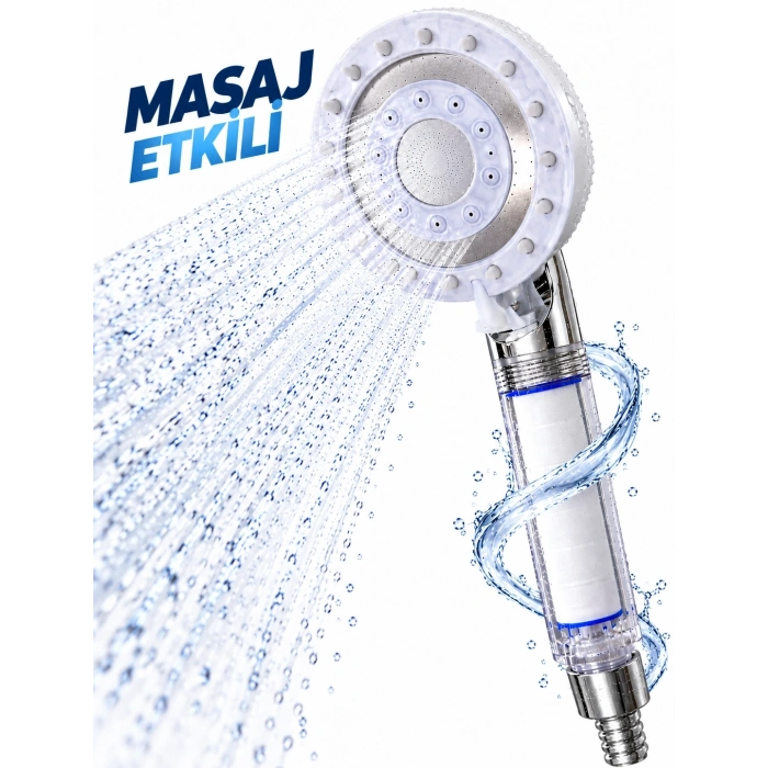 Filtreli Duş Başlığı Masaj Etkili Beyaz
