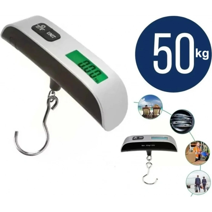 Fithome 50 Kg Dijital Askılı Bagaj Tartısı Lcd Ekranlı Elektronik Bavul Kantarı Hassas El Terazisi