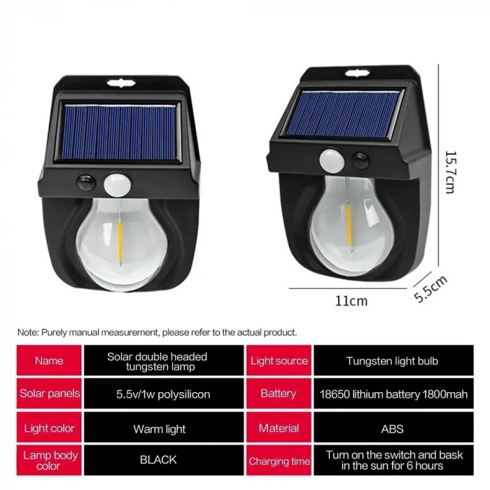 Fithome Or-118 Hareket Sensörlü Su Geçirmez Solar Bahçe Aydınlatma Duvar Lambası