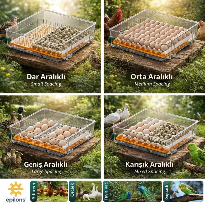 Fx128 Model Tam Otomatik Kuluçka Makinesi - Çift Katlı, Çift Güç Sistemli, Su Hazneli Yeni Nesil İnkübatör