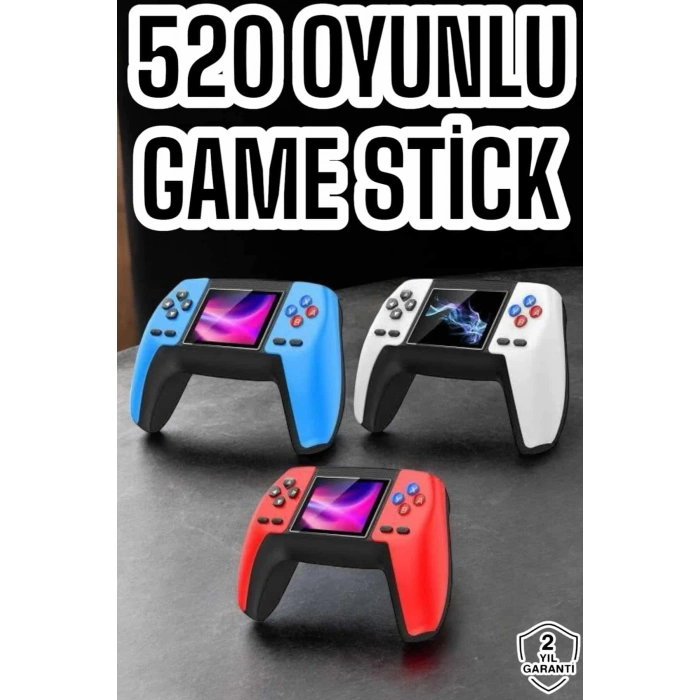 Game Stick Oyun Konsolu 520 Oyunlu Retro Oyunlu Led Ekran