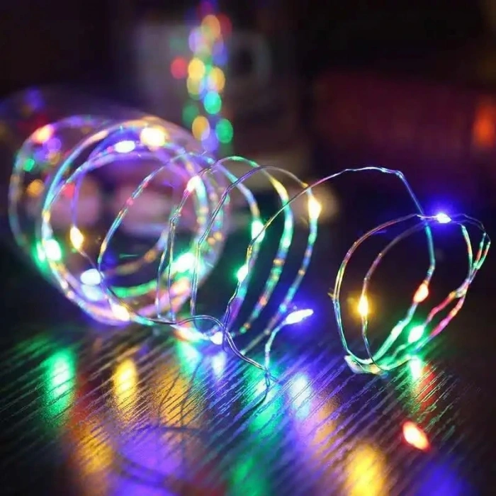 Gd967 Şerit Pilli Aydınlatma 5 Metre 50 Adet Rgb Peri Led