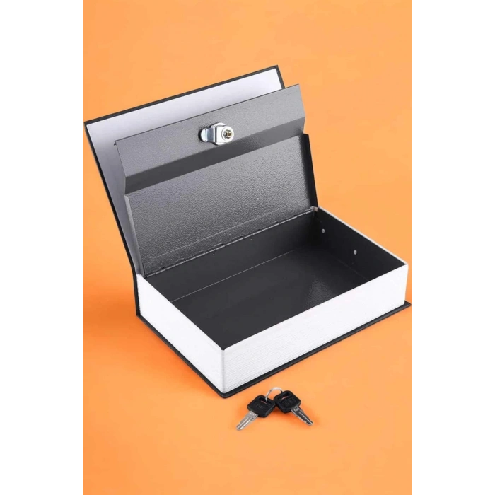 Gizli Kasa İngilizce Sözlüğü Kitap Görünümlü Anahtarlı Gizli Mini Çelik Kasa Kilitli