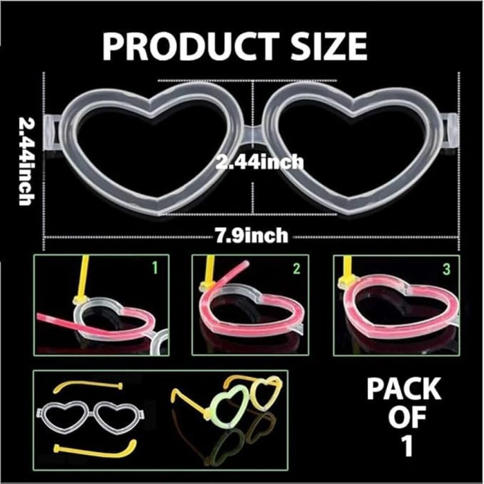 Glow Kalpli Fosforlu Gözlük 6’lı Renkli Set – Neon Parti