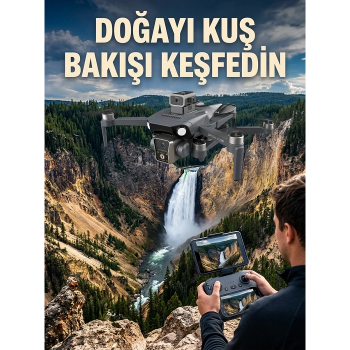 Gps Konumlandırmalı Çift Kameralı Drone Canlı Görüntü Aktarımlı