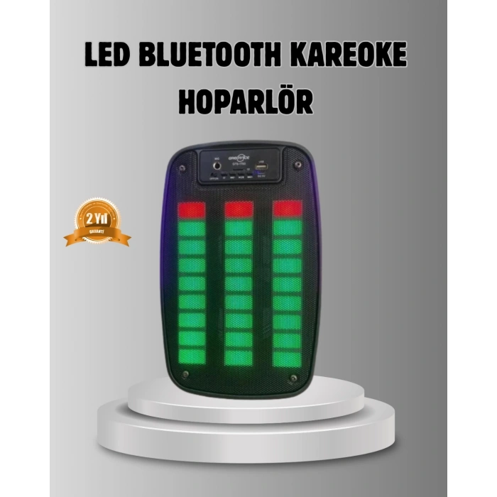 Gts 1793 Işıklı 6.5 İnç Kablosuz Hoparlör Bluetooth, Usb Ve Fm Özellikli