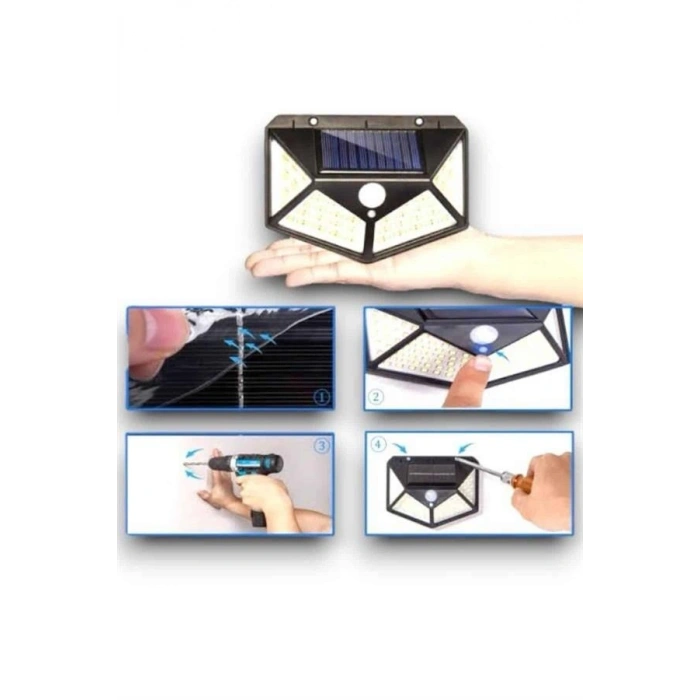 Güneş Enerjili Bahçe Lambası 100 Led Bahçe Lambası Bahçe Aydınlatma