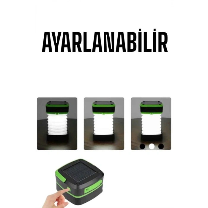Güneş Enerjili Led Lamba Kamp Lambası Katlanabilir Lamba Usb Şarjlı