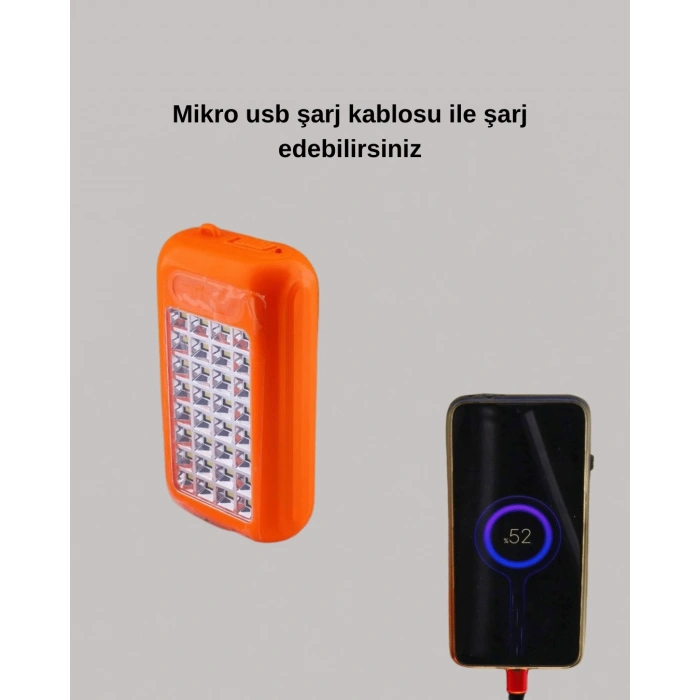 Güneş Enerjili Led Powerbank Işıldak – 10000 Mah, Su Geçirmez, 32 Led, Taşınabilir Tasarım