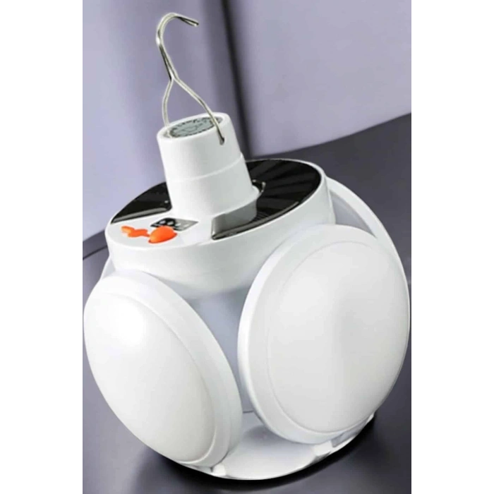 Güneş Enerjili Solar Aydınlatma Kamp Çadır Lambası Şarjlı Ampül Led Şarjlı El Feneri Işıldak