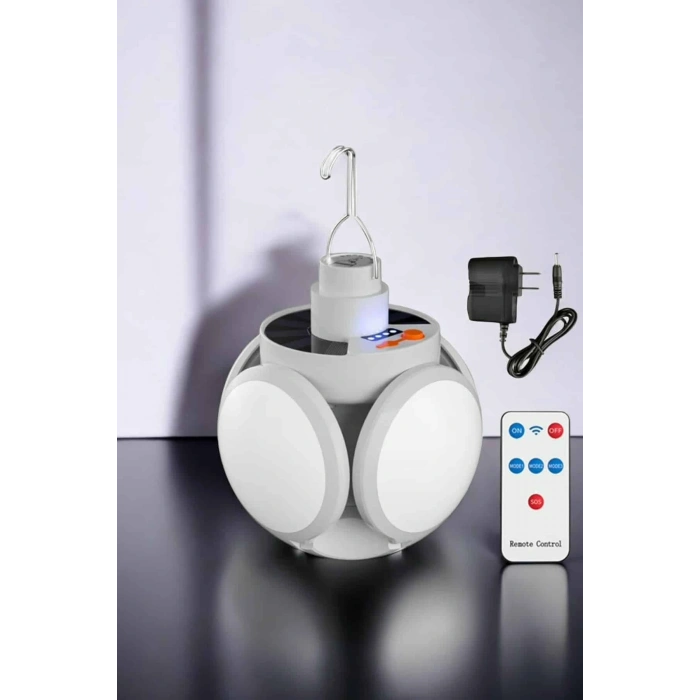 Güneş Enerjili Solar Aydınlatma Kamp Çadır Lambası Şarjlı Ampül Led Şarjlı El Feneri Işıldak