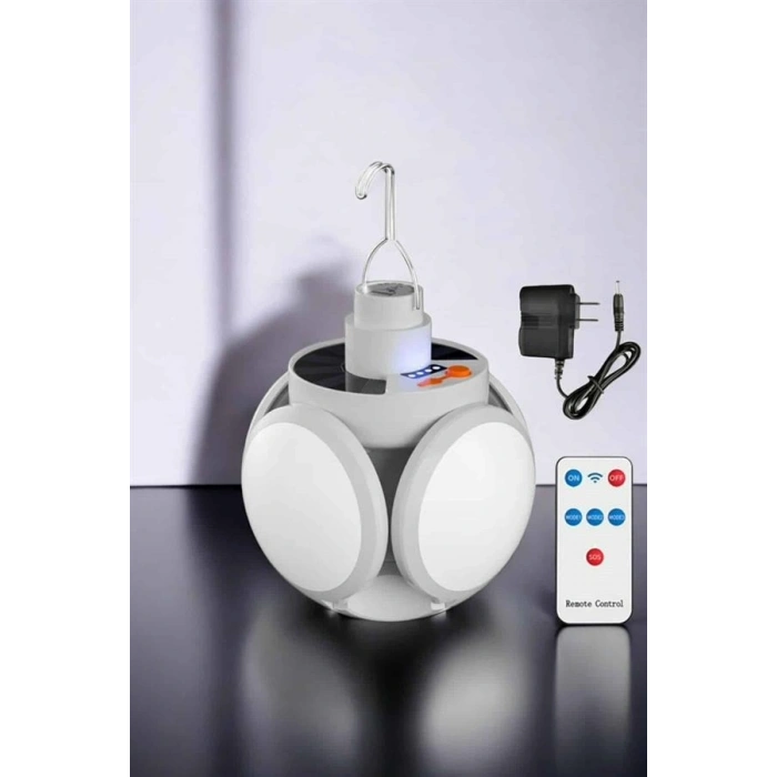 Güneş Enerjili Solar Aydınlatma Kamp Çadır Lambası Şarjlı Ampül Led Şarjlı El Feneri Işıldak