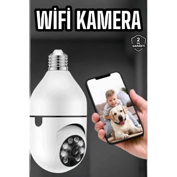 Güvenlik Kamerası Wifi Kamera Duylu Ev Kamerası Wifi Bağlantılı Dönebilen