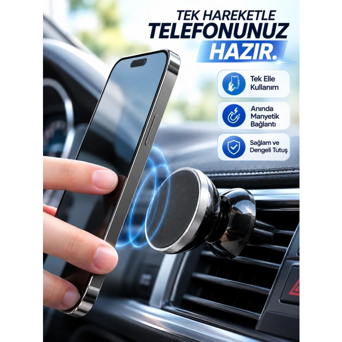 Havalandırma Izgarası İçin Manyetik Araç Telefon Tutucu