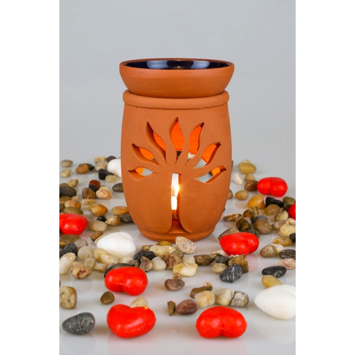 Hayat Ağacı El Yapımı Çömlek Buhurdanlık Tütsülük (599)