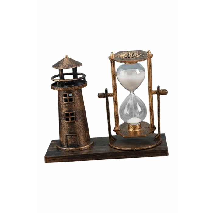 Hediyelik Eşya Retro Ahşap Deniz Feneri Kum Saati Biblo