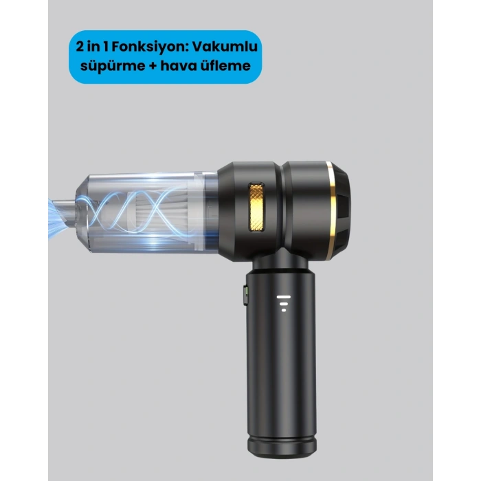 Hepa Filtreli Sessiz Çalışan Kablosuz Şarjlı Mini Süpürge