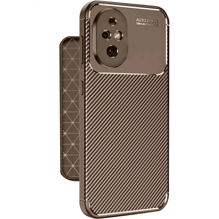 Honor 200 Kılıf Auto Focus Karbon Kapak - Kahverengi