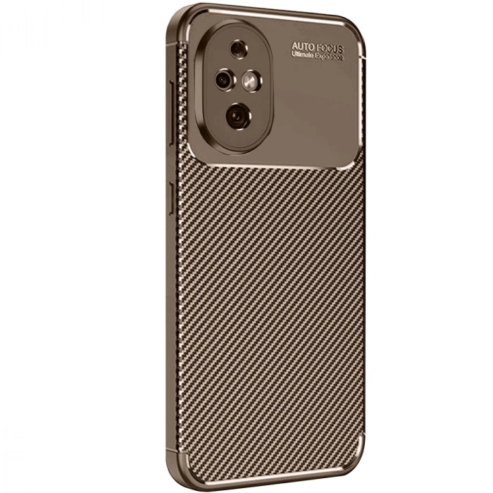 Honor 200 Kılıf Auto Focus Karbon Kapak - Kahverengi
