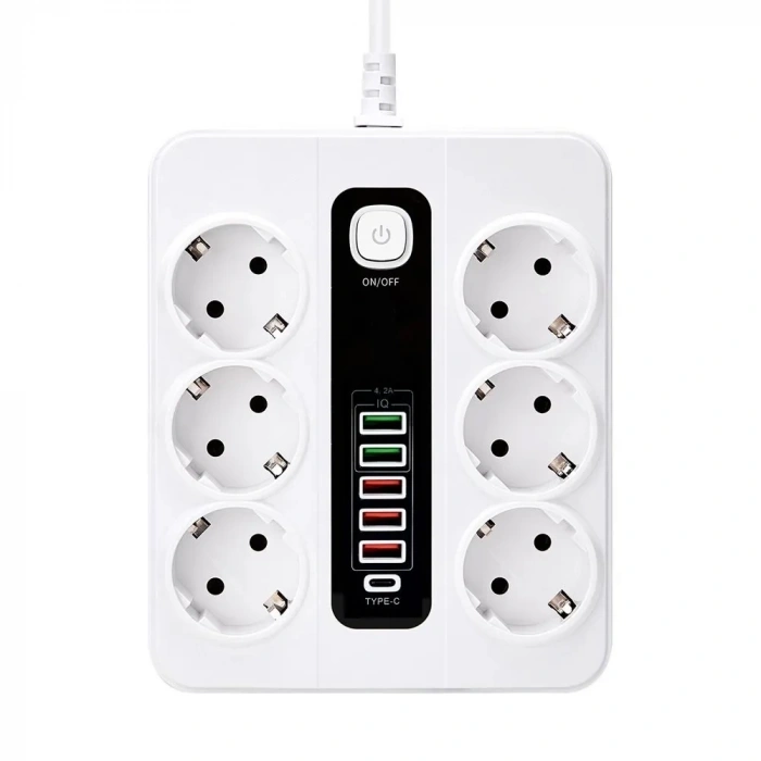 Hp-h04 3000w 10amper 6’lı 2metre Uzatma Kablolu Çoklu Termal Akım Priz