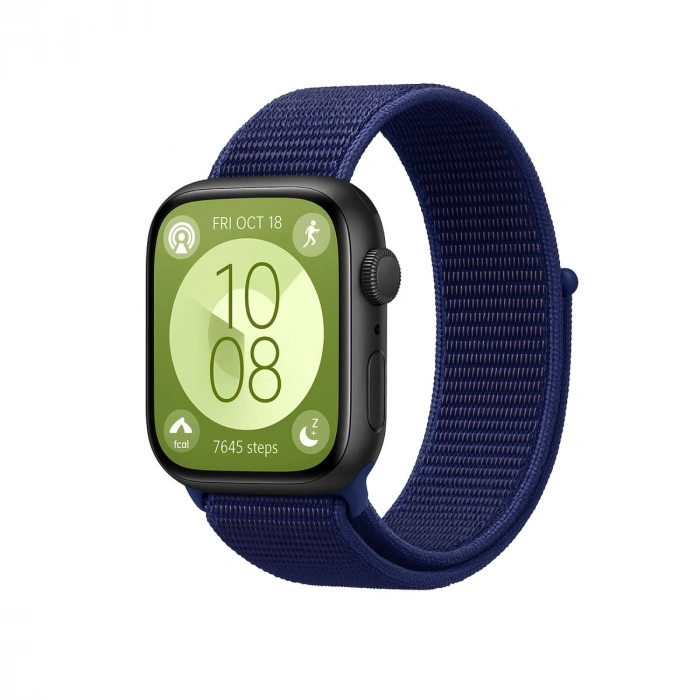 Huawei Fit 4 Hasırlı Cırtcırtlı Kordon (saat Değildir) - Lacivert-mürdüm