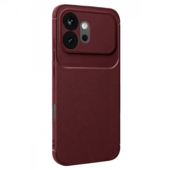 Huawei Honor 600 Auto Focus Karbon Kapak - Bordo