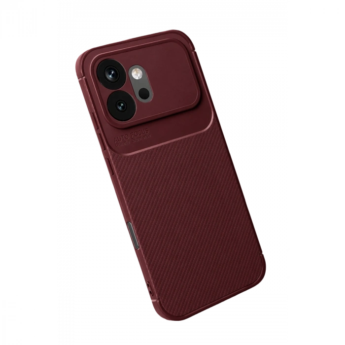 Huawei Honor 600 Auto Focus Karbon Kapak - Bordo