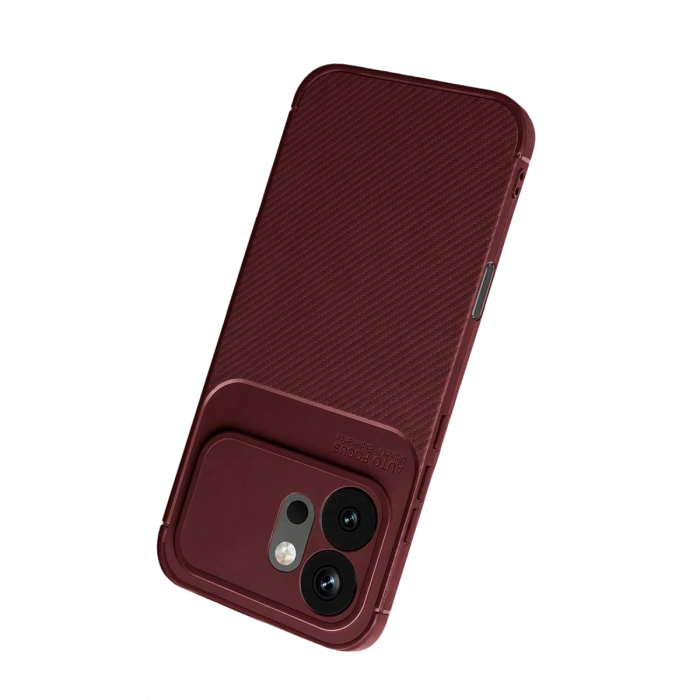 Huawei Honor 600 Auto Focus Karbon Kapak - Bordo