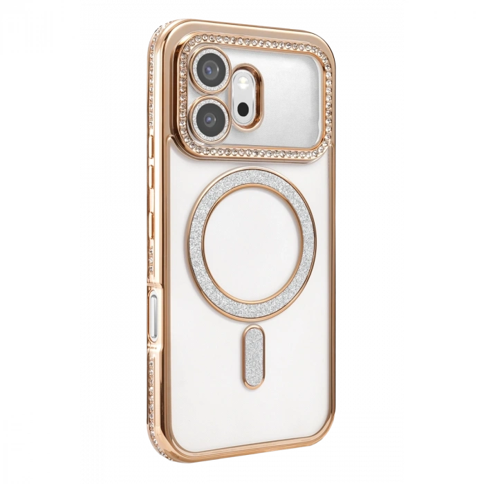 Huawei Honor 600 Joke Simli Magneticsafe Kılıf - Gold