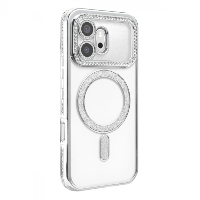 Huawei Honor 600 Joke Simli Magneticsafe Kılıf - Gümüş