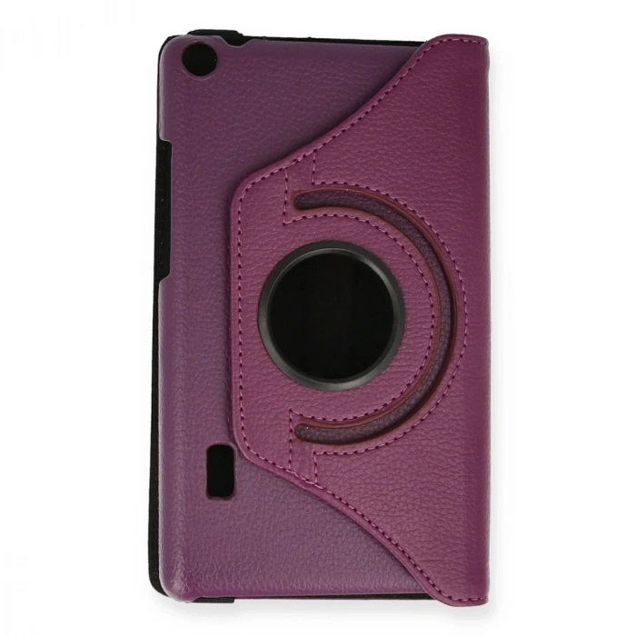 Huawei Mediapad T3 7 Kılıf 360 Tablet Deri Kılıf - Mürdüm