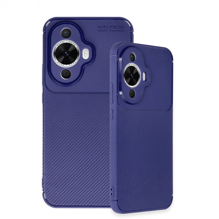 Huawei Nova 12s Kılıf Auto Focus Karbon Kapak - Lacivert