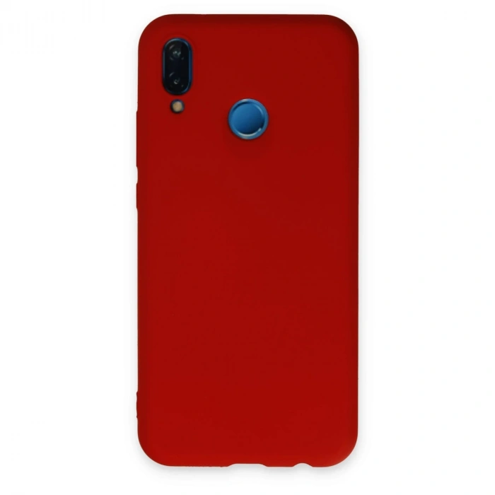 Huawei P20 Lite Kılıf Nano İçi Kadife Silikon - Kırmızı