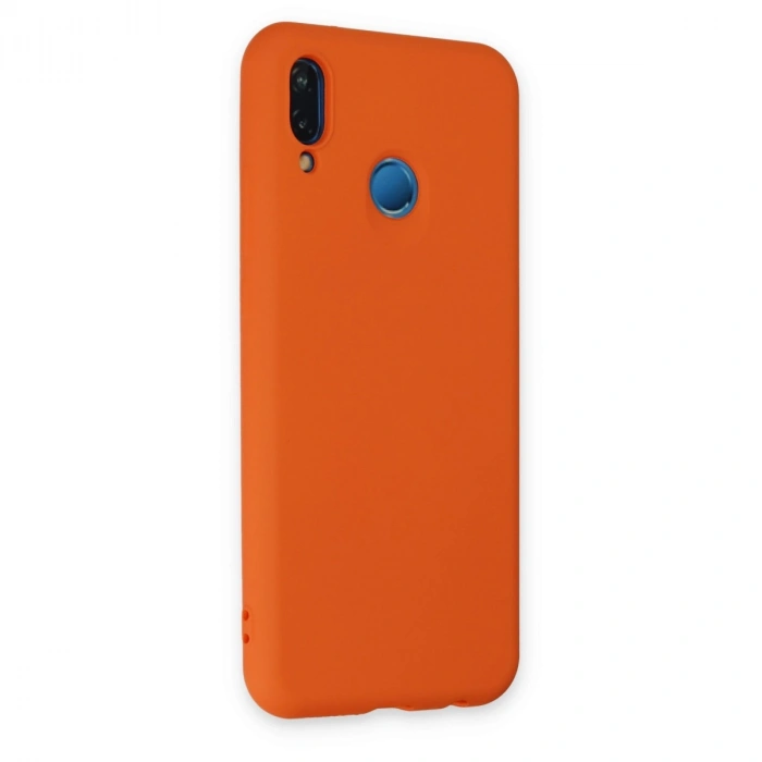 Huawei P20 Lite Kılıf Nano İçi Kadife Silikon - Turuncu