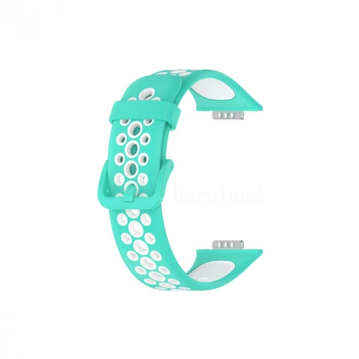 Huawei Watch Fit 2 Spor Delikli Kordon (saat Değildir) - Turkuaz-beyaz